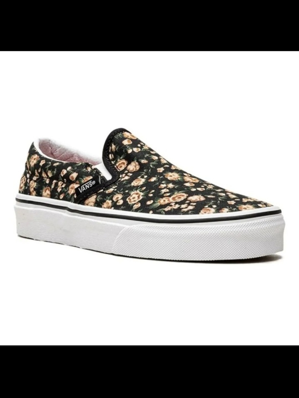 Vans Floral Rose Canvas Slipons Womens' Sz 9/Mens' 7.5